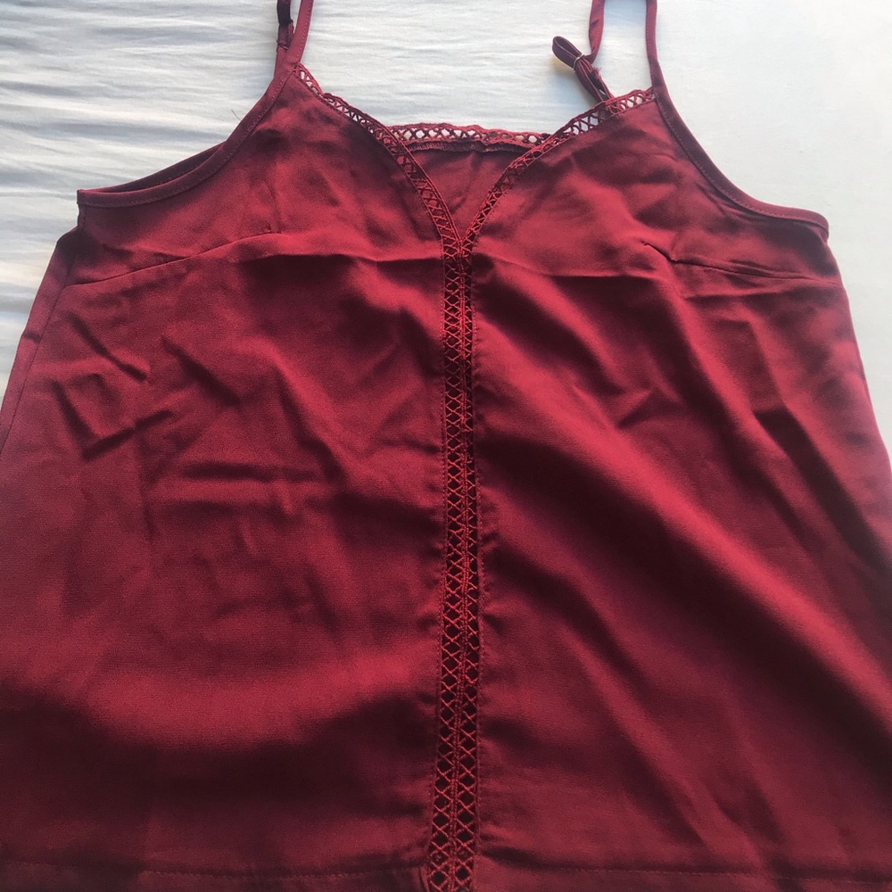 burgundy top